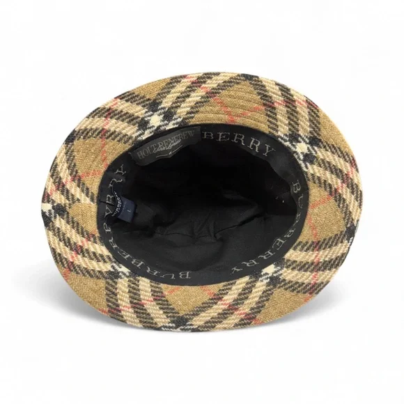 Burberry London Classic Vintage Bucket Hat Nova Check Plaid Hat – Size L– Women - Picture 15 of 16